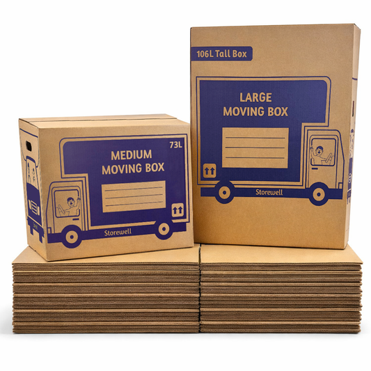 20 Pack Cardboard Moving Boxes Set - 10 Medium + 10 Large