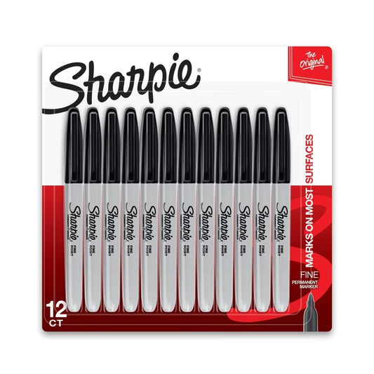 12 Pack Sharpie Fine Point Permanent Markers - Black