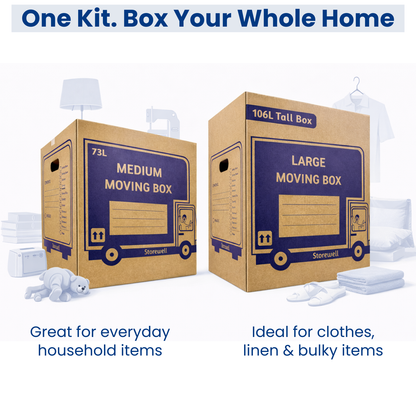 20 Pack Cardboard Moving Boxes Set - 10 Medium + 10 Large