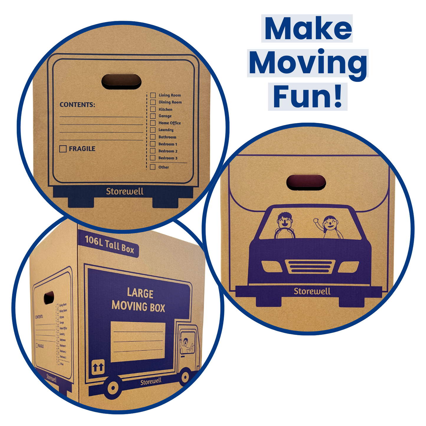 Large Tall Moving Boxes - 10 Pack