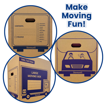 Large Tall Moving Boxes - 10 Pack